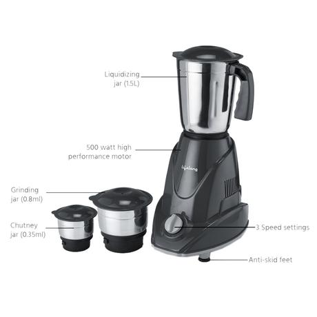 Buy Lifelong Infinia 500W Jars Mixer Grinder, Grey at Reliance