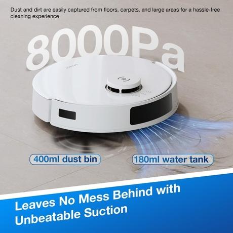 Ecovacs N20 Pro Robotic Vacuum Cleaner, White-5