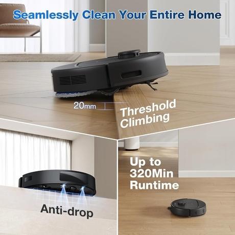 Ecovacs N30 Pro Omni Robotic Vacuum Cleaner, Black-6