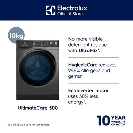 Electrolux 10 kg Front Load Fully Automatic Washing Machine, 1200 RPM, HygienicCare, EcoInverter motor, Quick cycles, Adjust Tempratures, Woolmark Cycle (EWF1024R5SB)-6