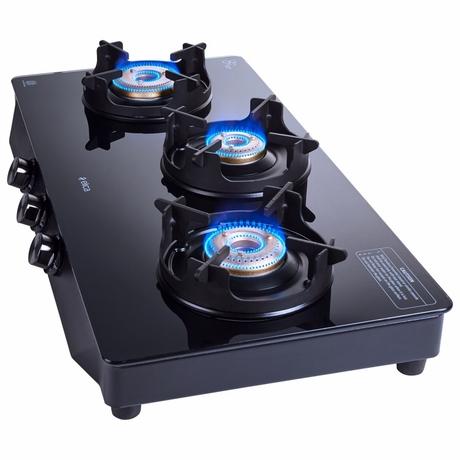 Elica Crest 370 J Nero 3 Burners Cooktop, Black-1