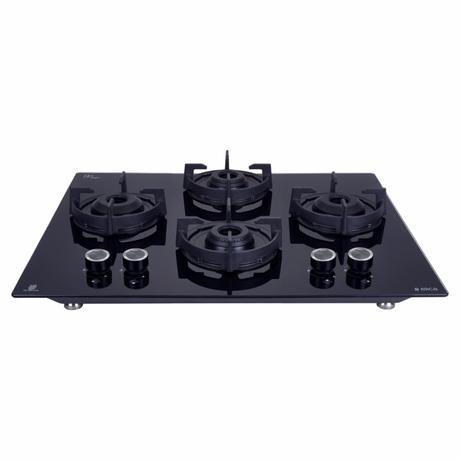 Elica Flexi 460 Lotus IND HD Brass 4 Burners Hob, Black Glass-0