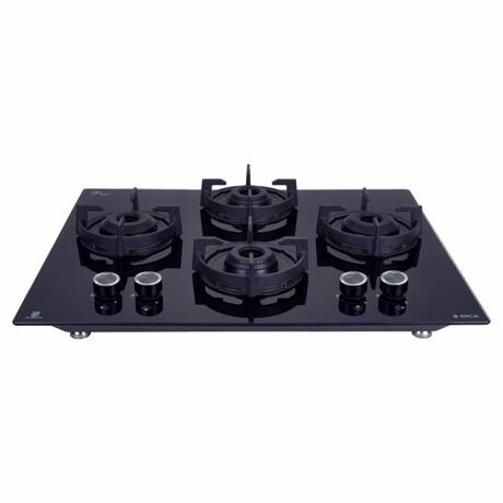 Elica Flexi 460 Lotus IND HD Brass 4 Burners Hob, Black Glass-0