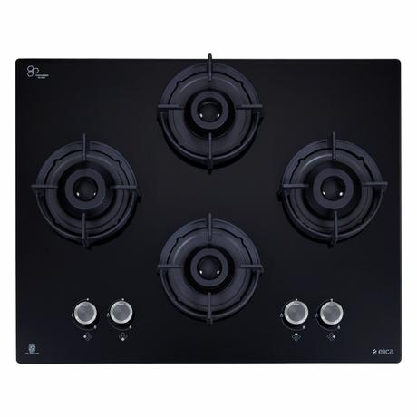 Elica Flexi 460 Lotus IND HD Brass 4 Burners Hob, Black Glass-1