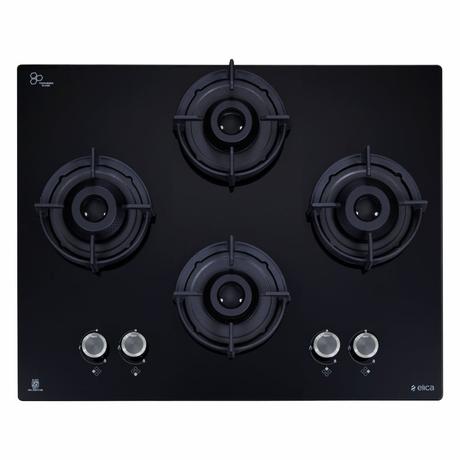 Elica Flexi 460 Lotus IND HD Brass 4 Burners Hob, Black Glass-1