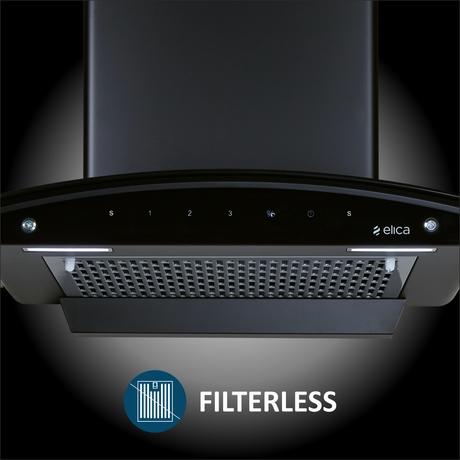 Elica FL 600 Slim Nero Kitchen Hood, Black-1
