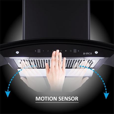 Elica WDFL 906 Nero Kitchen Hood, Black-1