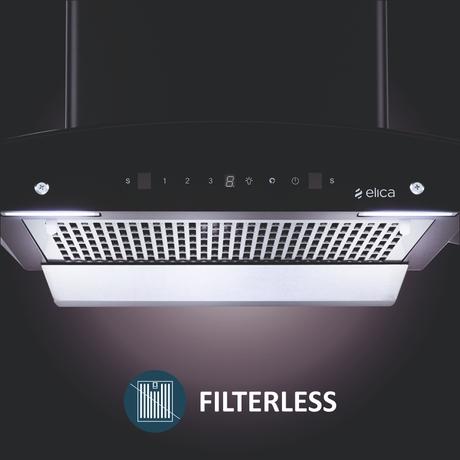 Elica WDFL 906 Nero Kitchen Hood, Black-2