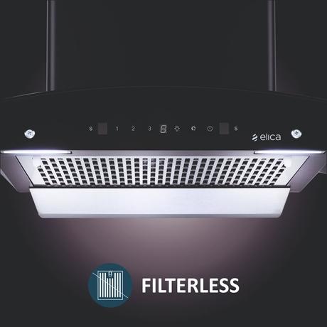 Elica WDFL 906 Nero Kitchen Hood, Black-2