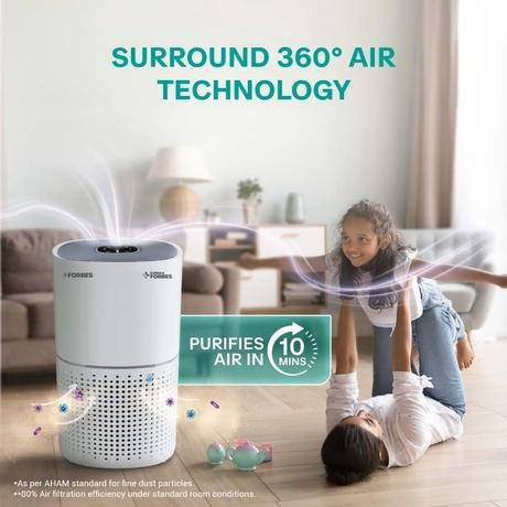 Eureka Forbes 270 Air Purifier for Home, True HEPA H13 Filter & Real-time AQI Indicator, 1.5-2 Yrs Filter Life, Removes 99.97 percent PM2.5, Dust, Allergens, Bacteria & Pollen, Covers 365 Sq. Ft (Ideal for bedrooms)-3