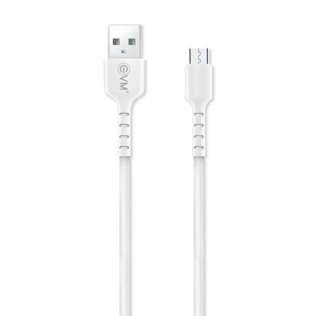 EVM C014 Micro USB Data and Sync Cable, 100 cm (1 m) length, 3 Amp Strongest, Sturdy and Durable, Temperature Protection, Built-in 56k resistance, White-0