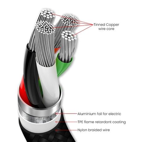 EVM CM09 Lightning Charge and Sync Cable, Premium Nylon Braided Cable, 2.4 Amp Fast Charging, Super Fast data transfer, 120 cm (1.2 m) Length, Compatible with iOS Devices, Black-10