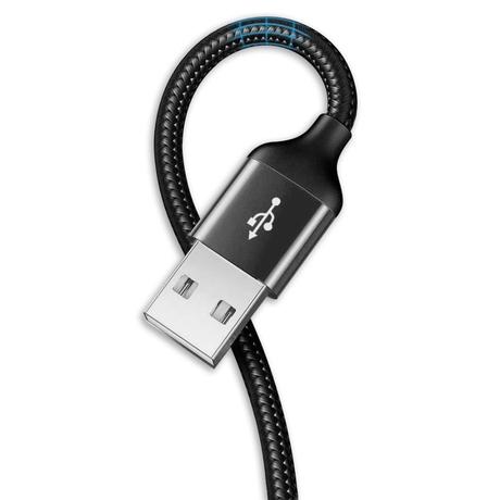 EVM CM09 Lightning Charge and Sync Cable, Premium Nylon Braided Cable, 2.4 Amp Fast Charging, Super Fast data transfer, 120 cm (1.2 m) Length, Compatible with iOS Devices, Black-2
