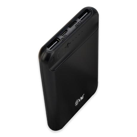 EVM Encharge P0109 10000 mAh Power Bank, Li-polymer, Short Circuit Protection, LED Indicator, Over Current Protection, USB, Micro-USB, Type-C Ports, Over Temperature and Voltage Protection, Short Circuit and Over Current Protection, Black-6