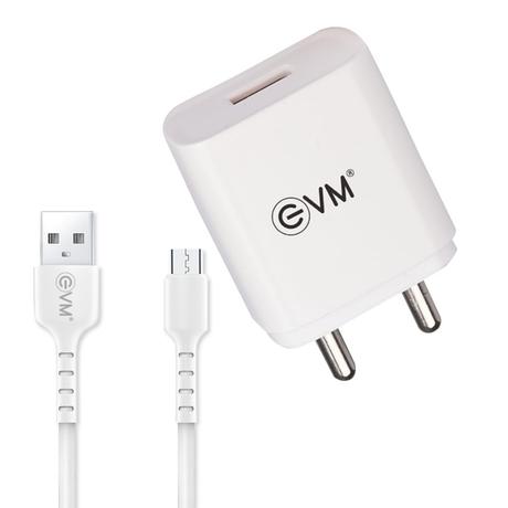 EVM Charger with Micro Cable CH01, 5 V fast Charger, Over Current Protection, Short Circuit Protection, Surge Protection, Smart IC Technology, 120 cm (1.2 m) length, White-4