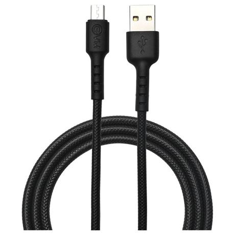 EVM Micro USB Charge & Sync Cable, 100 cm (1 m) length, 4 Amp Stronger, Compatible with all Micro USB Devices, Sturdy and Durable, Tangle free, Temperature Protection, 10000+ Bend Lifespan, Over Temperature Protection, Built-in 56K resistance, Black C-011-0