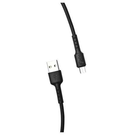 EVM Micro USB Charge & Sync Cable, 100 cm (1 m) length, 4 Amp Stronger, Compatible with all Micro USB Devices, Sturdy and Durable, Tangle free, Temperature Protection, 10000+ Bend Lifespan, Over Temperature Protection, Built-in 56K resistance, Black C-011-3