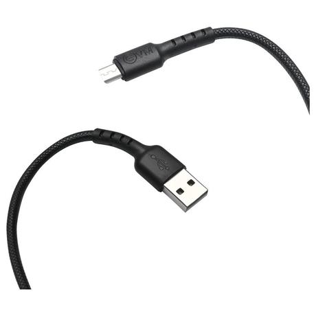 EVM Micro USB Charge & Sync Cable, 100 cm (1 m) length, 4 Amp Stronger, Compatible with all Micro USB Devices, Sturdy and Durable, Tangle free, Temperature Protection, 10000+ Bend Lifespan, Over Temperature Protection, Built-in 56K resistance, Black C-011-4