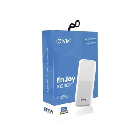 EVM Enjoy 10000 mAh Power Bank, White, EVM-P0405-4