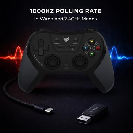 Evofox OneS Tri-Mode Wireless Gamepad Gaming Controller, Black-2
