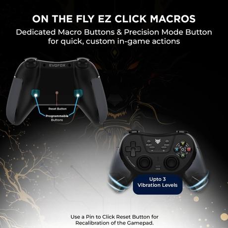 Evofox OneS Tri-Mode Wireless Gamepad Gaming Controller, Black-4