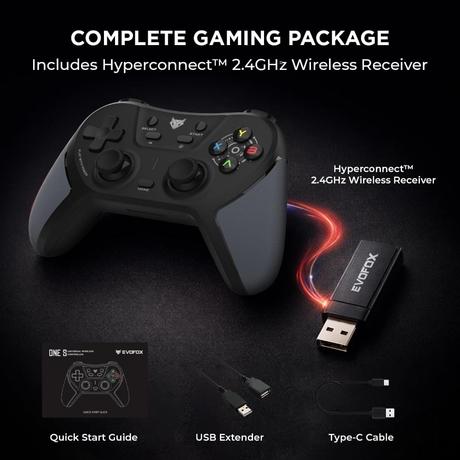 Evofox OneS Tri-Mode Wireless Gamepad Gaming Controller, Black-5