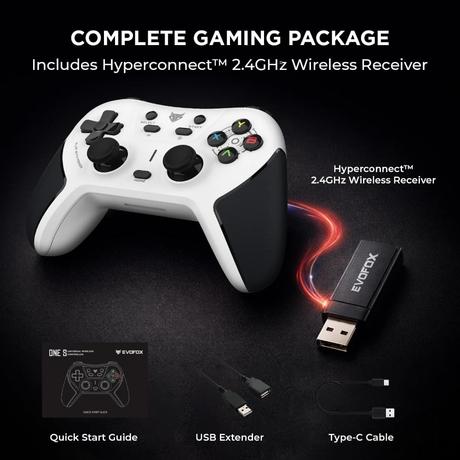 Evofox OneS Tri-Mode Wireless Gamepad Gaming Controller, White-5