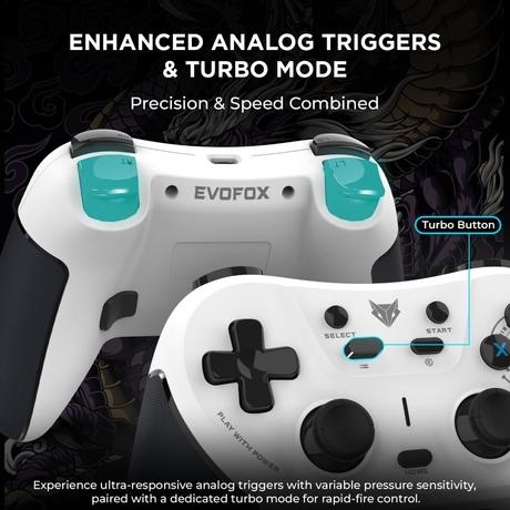Evofox OneS Tri-Mode Wireless Gamepad Gaming Controller, White-7