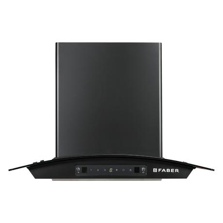 Faber ZEST DLX IN HC SC FL BK 60 Kitchen Hood, Black-0