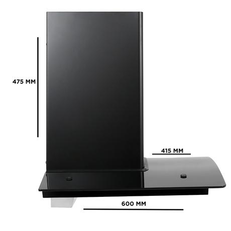 Faber ZEST DLX IN HC SC FL BK 60 Kitchen Hood, Black-1