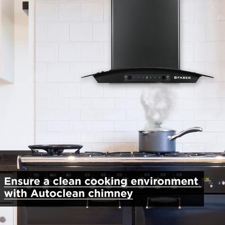 Faber ZEST DLX IN HC SC FL BK 60 Kitchen Hood, Black-2