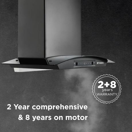 Faber ZEST DLX IN HC SC FL BK 60 Kitchen Hood, Black-5