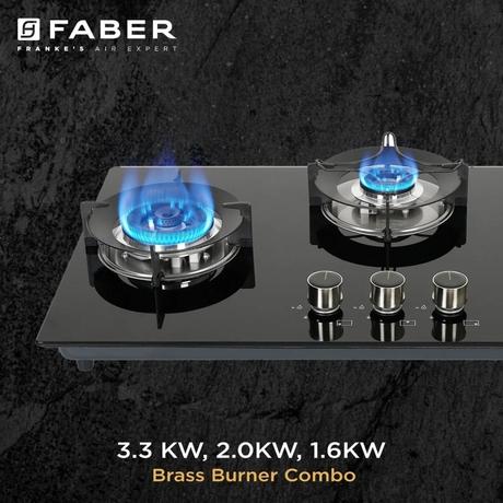 Faber Superia HT763 Auto Ignition 3 Brass Burners Cooktop-3