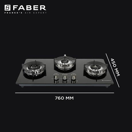 Faber Superia HT763 Auto Ignition 3 Brass Burners Cooktop-5