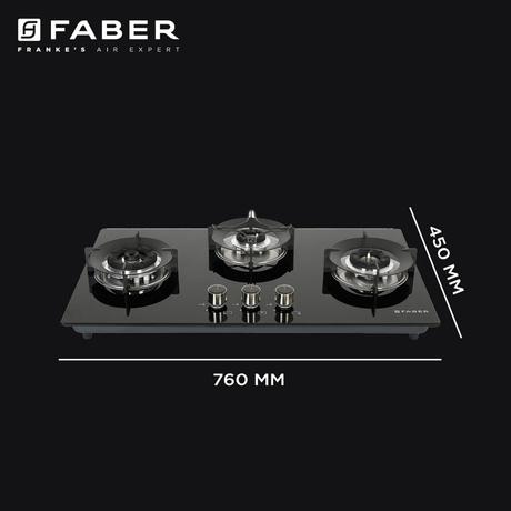 Faber Superia HT763 Auto Ignition 3 Brass Burners Cooktop-5