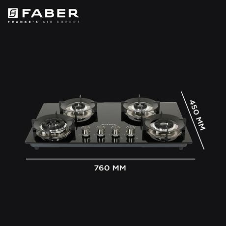 Faber Superia HT764 Auto Ignition 4 Brass Burners Cooktop-5