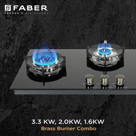 Faber Superia HT903 Auto Ignition 3 Brass Burners Cooktop-3