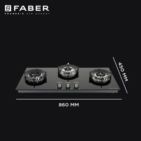 Faber Superia HT903 Auto Ignition 3 Brass Burners Cooktop-5