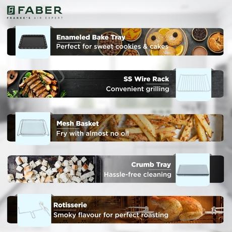 Faber 1700 W 25 L FAO Air Fryer Oven Toaster Grill (OTG)-8