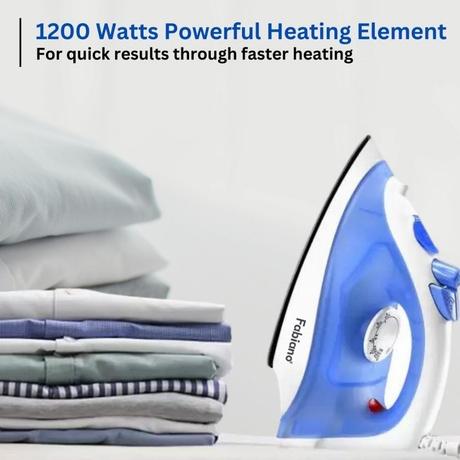 Fabiano Haze 1200 W Steam Iron, Non-Stick Soleplate, 360 Degree Swivel, Blue-1