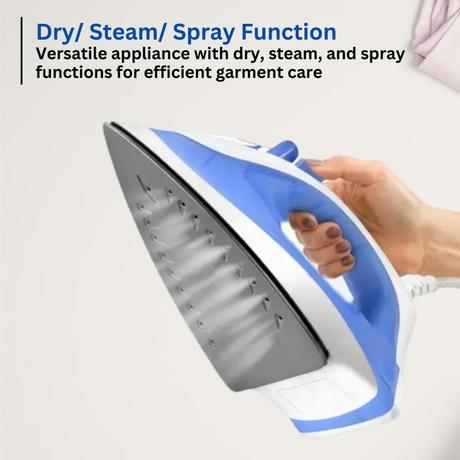 Fabiano Haze 1200 W Steam Iron, Non-Stick Soleplate, 360 Degree Swivel, Blue-2