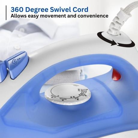 Fabiano Haze 1200 W Steam Iron, Non-Stick Soleplate, 360 Degree Swivel, Blue-4