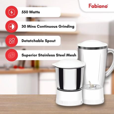 Fabiano Dynamic Juicer Mixer Grinder 550 Watts (JMG) With 2 Years Warranty-2