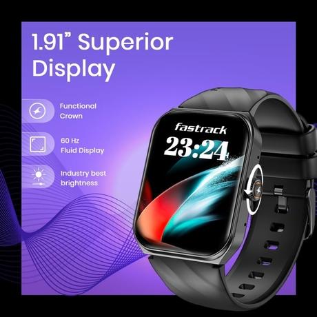 Fastrack New Limitless X2 Smart Watch, 4.85 cm (1.91 inch) UltraVU with Rotating Crown, 60 Hz Refresh Rate, Advanced Chipset, SingleSync BT Calling, 100+ Sports Mode & Smartwatch Faces, IP68 (Teal)-1