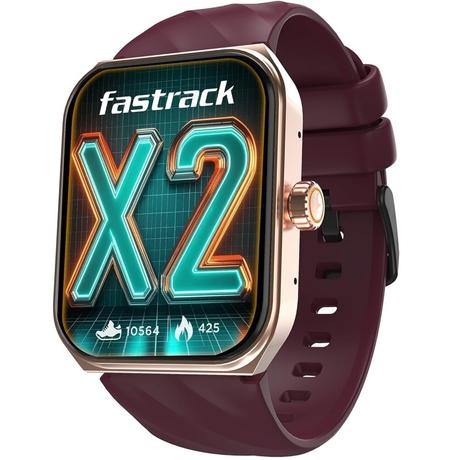 Fastrack New Limitless X2 Smart Watch, 4.85 cm (1.91 inch) UltraVU with Rotating Crown, 60 Hz Refresh Rate, Advanced Chipset, SingleSync BT Calling, 100+ Sports Mode & Smartwatch Faces, IP68 (Wine Red)-0