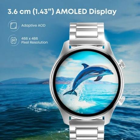 Fastrack Revoltt FR2 Pro Smart Watch with 3.63 cm (1.43 inch) AMOLED Display with 466 x 466 Pixel Resolution, SingleSync BT Calling, AI Voice Assistant, 100+ Sports Modes and Smartwatch faces, IP68, Up to 5 days Battery, Rose Gold-1