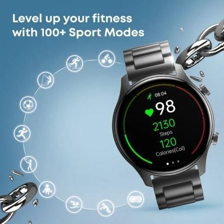 Fastrack Revoltt FR2 Pro Smart Watch with 3.63 cm (1.43 inch) AMOLED Display with 466 x 466 Pixel Resolution, SingleSync BT Calling, AI Voice Assistant, 100+ Sports Modes and Smartwatch faces, IP68, Up to 5 days Battery, Rose Gold-3