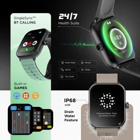 Fastrack Mynd Collection Smartwatch with Stunning 49 mm (1.93 inch) Curved AMOLED Display Crisp visuals with sleek 2.5D graphics for an immersive viewing experience.-6