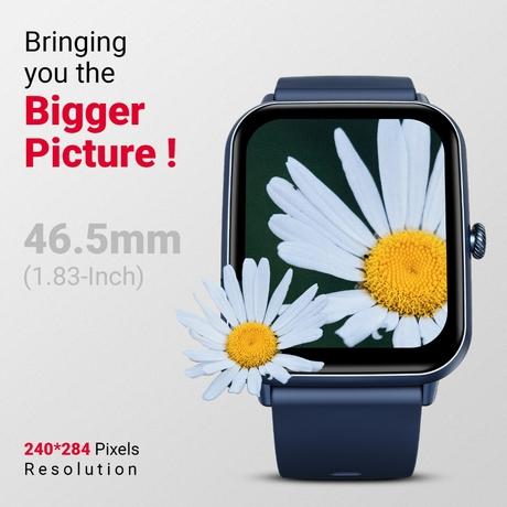FireBoltt Ninja Call Pro Plus Smart Watch, 4.64 cm (1.83 Inch) Display, Bluetooth Calling, 100+ Sports Modes, IP67 Water Resistant, SpO2 Monitoring, Smart Notifications, Blue-2