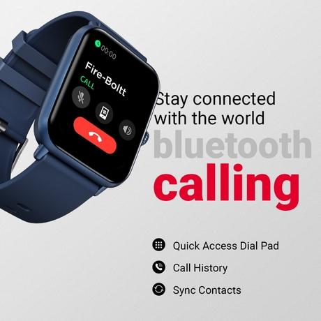 FireBoltt Ninja Call Pro Plus Smart Watch, 4.64 cm (1.83 Inch) Display, Bluetooth Calling, 100+ Sports Modes, IP67 Water Resistant, SpO2 Monitoring, Smart Notifications, Blue-3